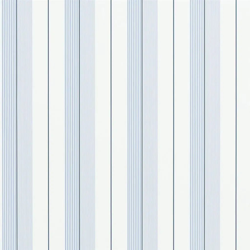 Aiden Stripe Wallpaper - Blue/dark Blue/white - Ralph Lauren - PRL020/07 - Premier Wallcovering