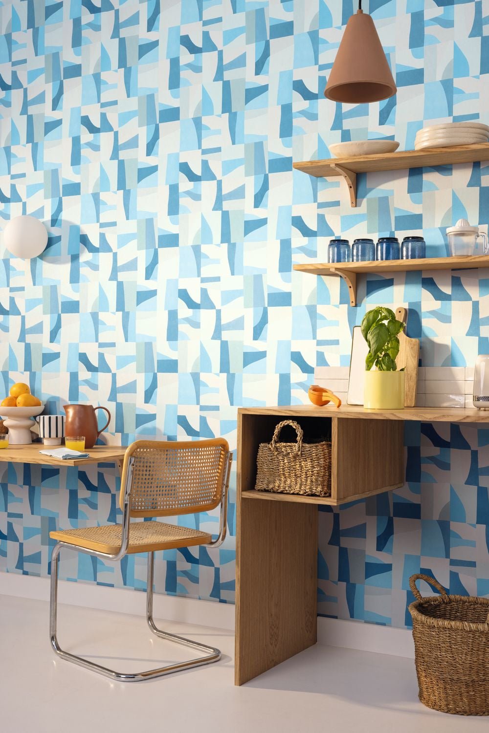Aix Wallpaper - Bleu Azur - Caselio - 105466075 - Premier Wallcovering