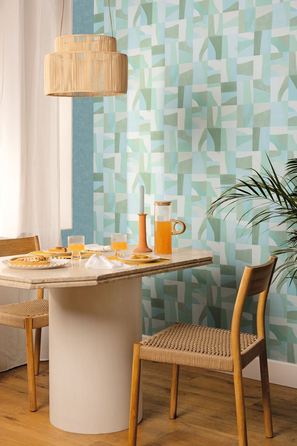 Aix Wallpaper - Vert Aqua - Caselio - 105467607 - Premier Wallcovering