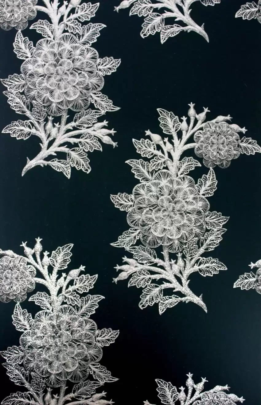 Ajouré Wallpaper - Black/Pale Gilver - Osborne & Little - W6433-05 - Premier Wallcovering