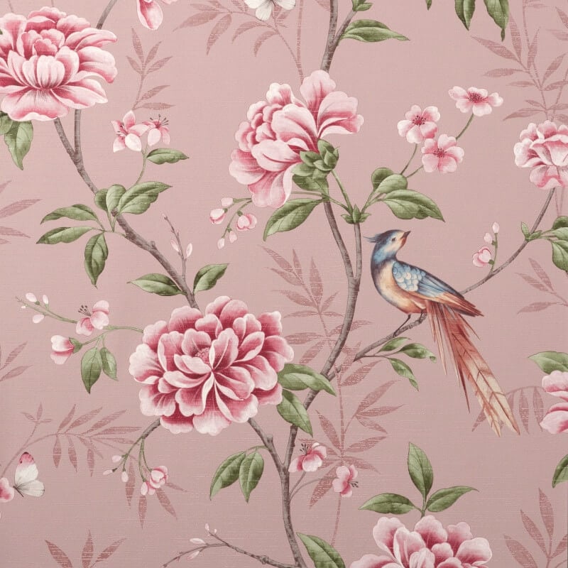 Akina Floral Wallpaper - Blush - Crown - M1726 - Premier Wallcovering