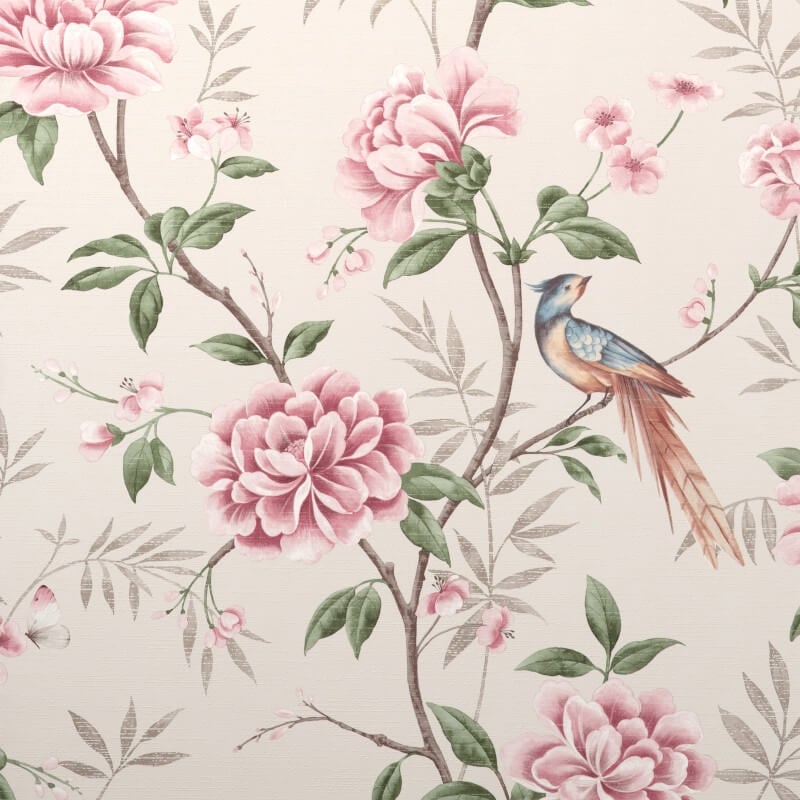Akina Floral Wallpaper - Natural - Crown - M1725 - Premier Wallcovering
