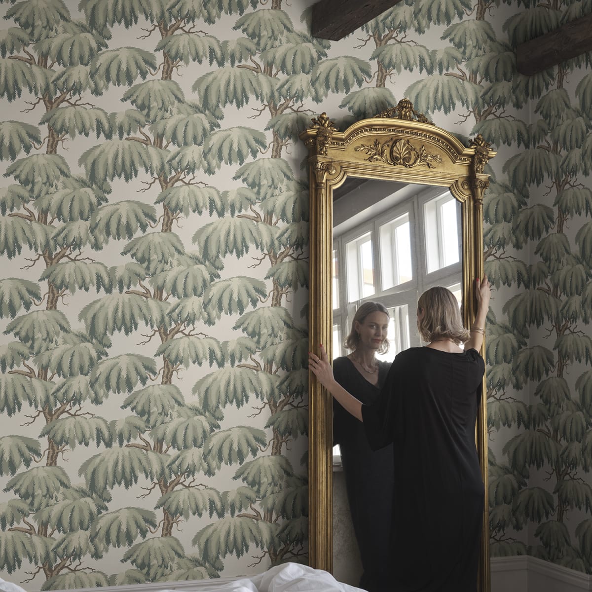 Alba Wallpaper - Green - Sandberg - S10664 - Premier Wallcovering