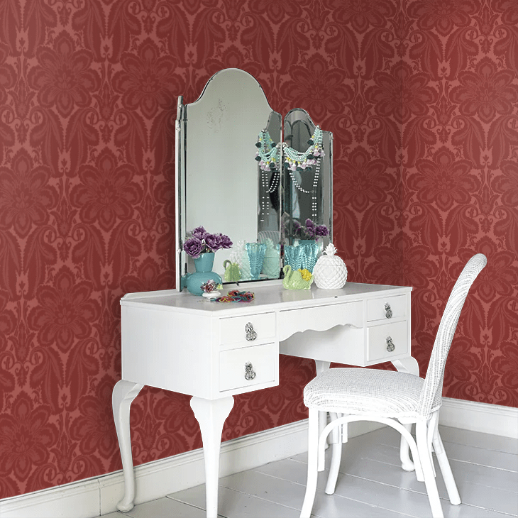 Albemarle St Wallpaper - Flame Red - Little Greene - 0251ALFLAME - Premier Wallcovering
