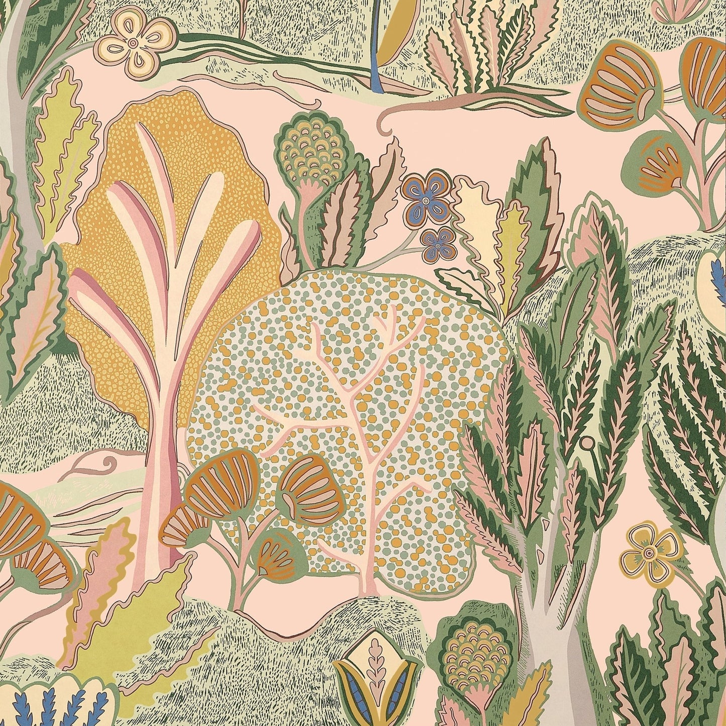 Albero Wallpaper - Apricot & Ginger - Thibaut - T45010 - Premier Wallcovering