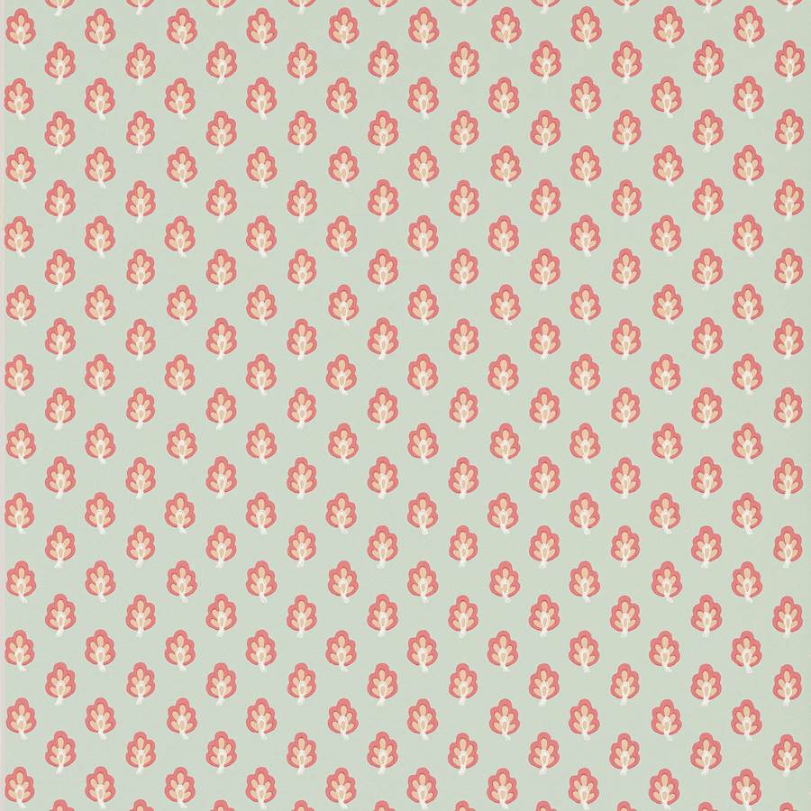 Albie Wallpaper - Aqua/Coral - J187W - 01 - Jane Churchill - Premier Wallcovering