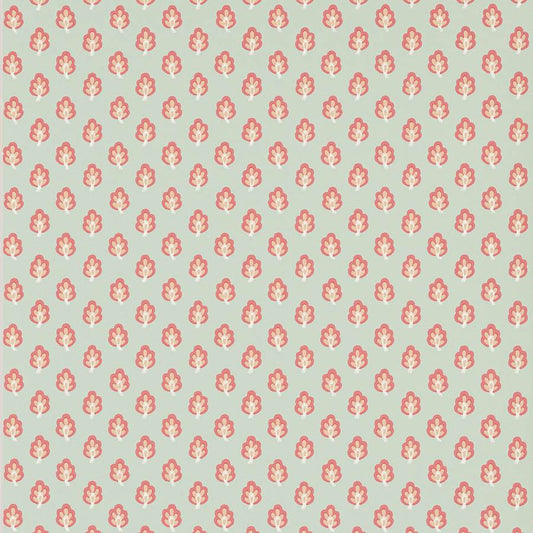 Albie Wallpaper - Aqua/Coral - J187W - 01 - Jane Churchill - Premier Wallcovering