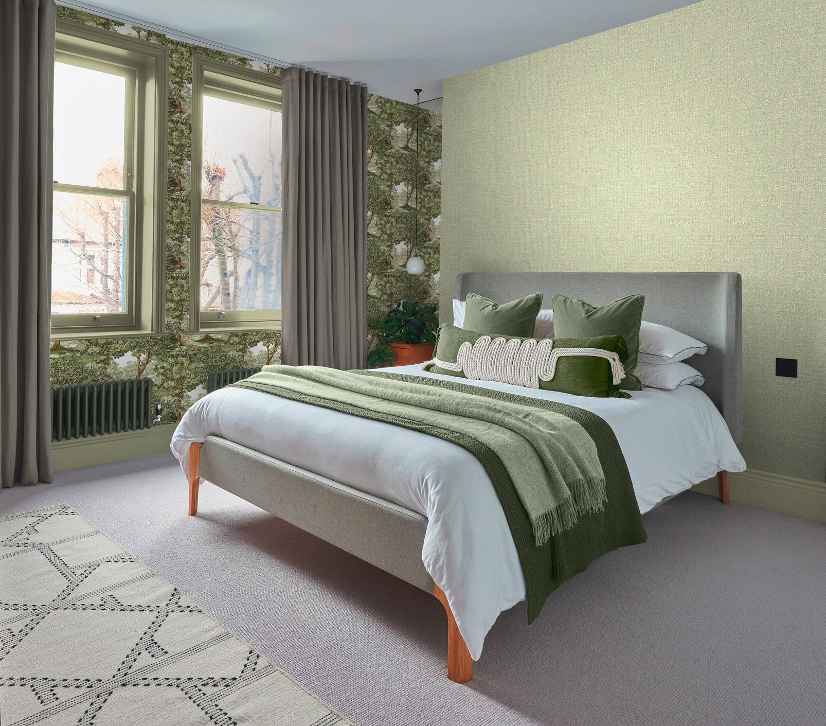 Albion Texture Wallpaper - Sage - Graham & Brown - 127905 - Premier Wallcovering