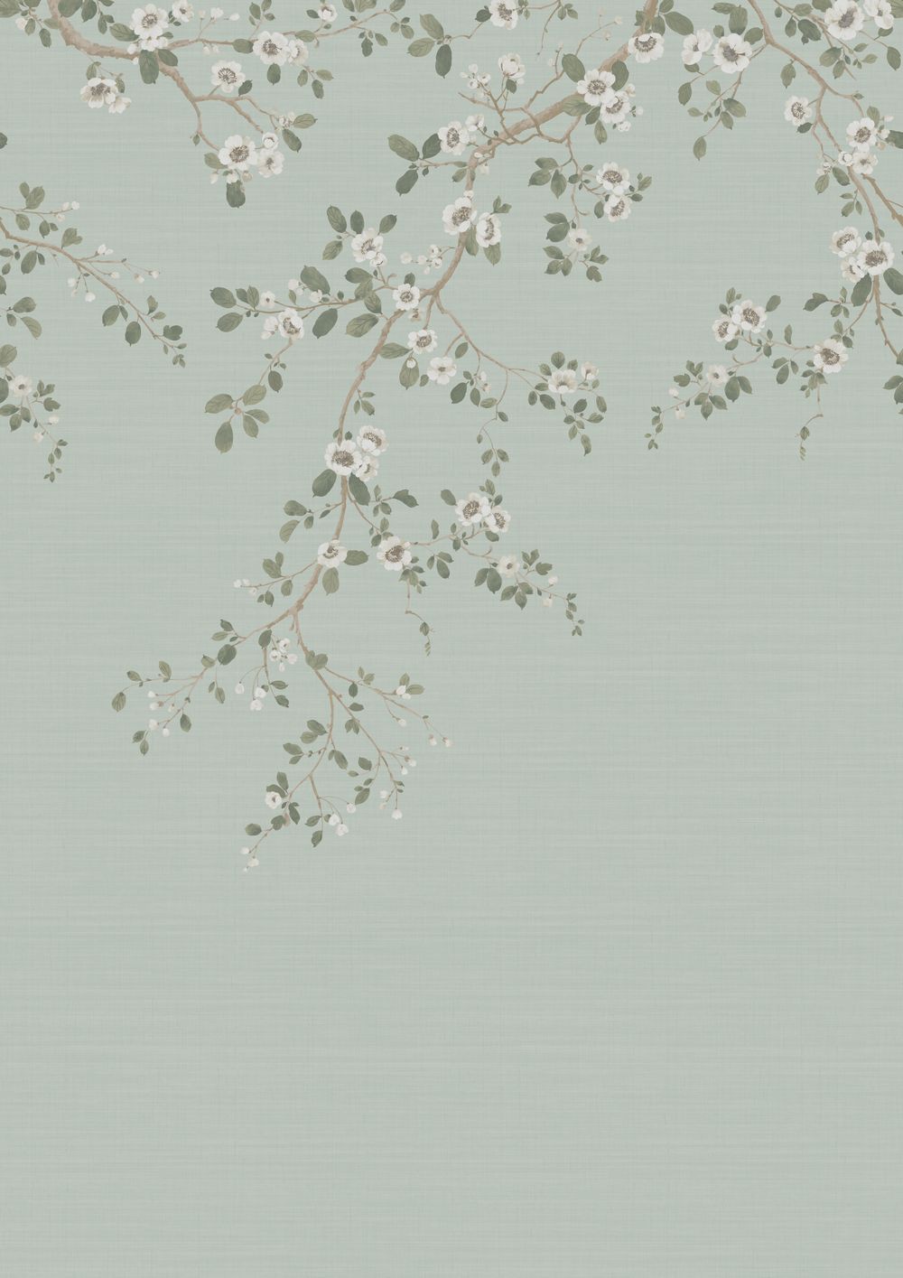 Alderbourne Mural Wallpaper - Pale Sage - Timothy Wilman - TW2502 - Premier Wallcovering