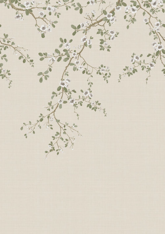 Alderbourne Mural Wallpaper - Pale Linen - Timothy Wilman - TW2501 - Premier Wallcovering