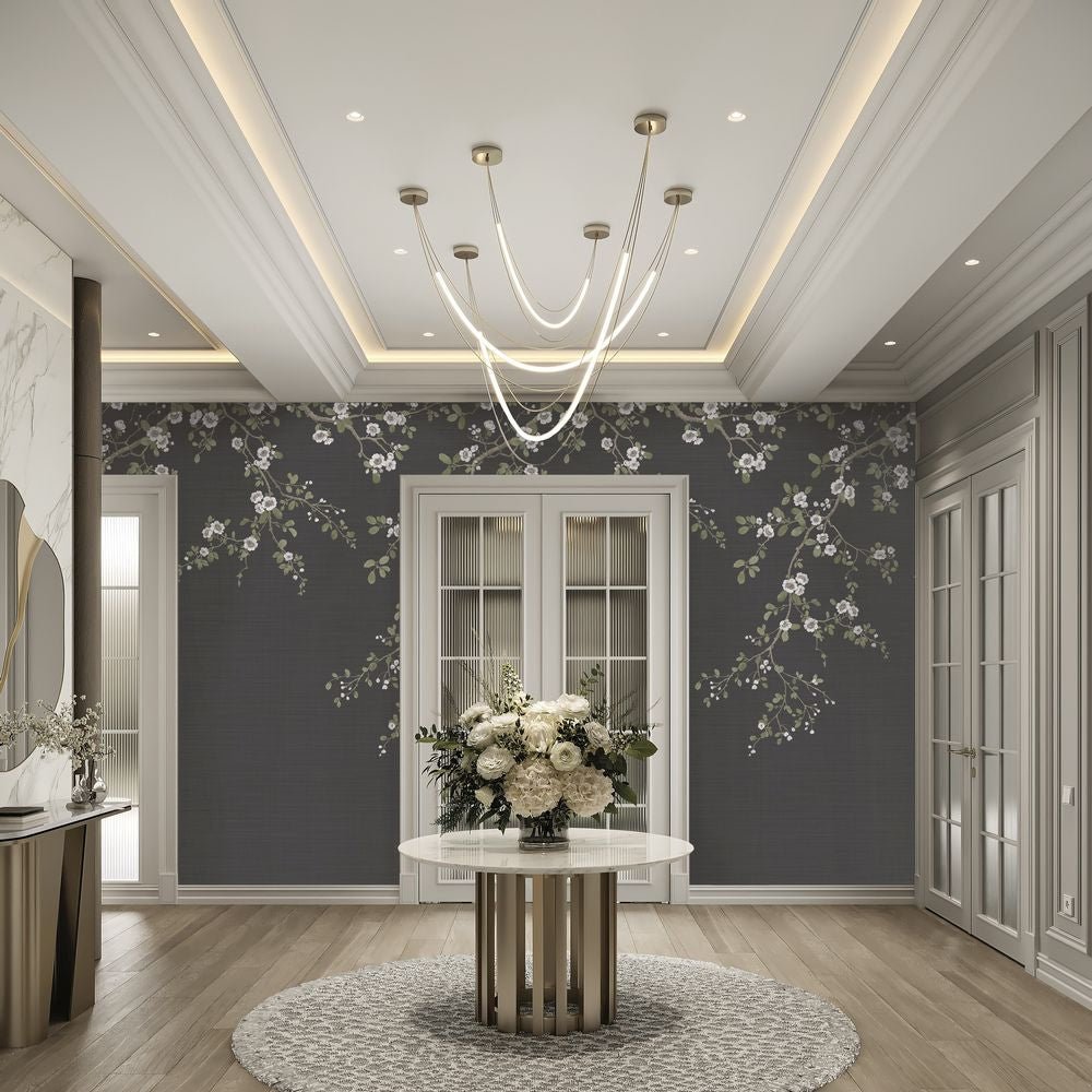 Alderbourne Mural Wallpaper - Soft Black - Timothy Wilman - TW2503 - Premier Wallcovering