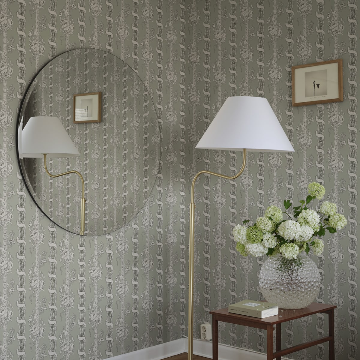 Alexandra Wallpaper - Sage Green - Sandberg - S10249 - Premier Wallcovering
