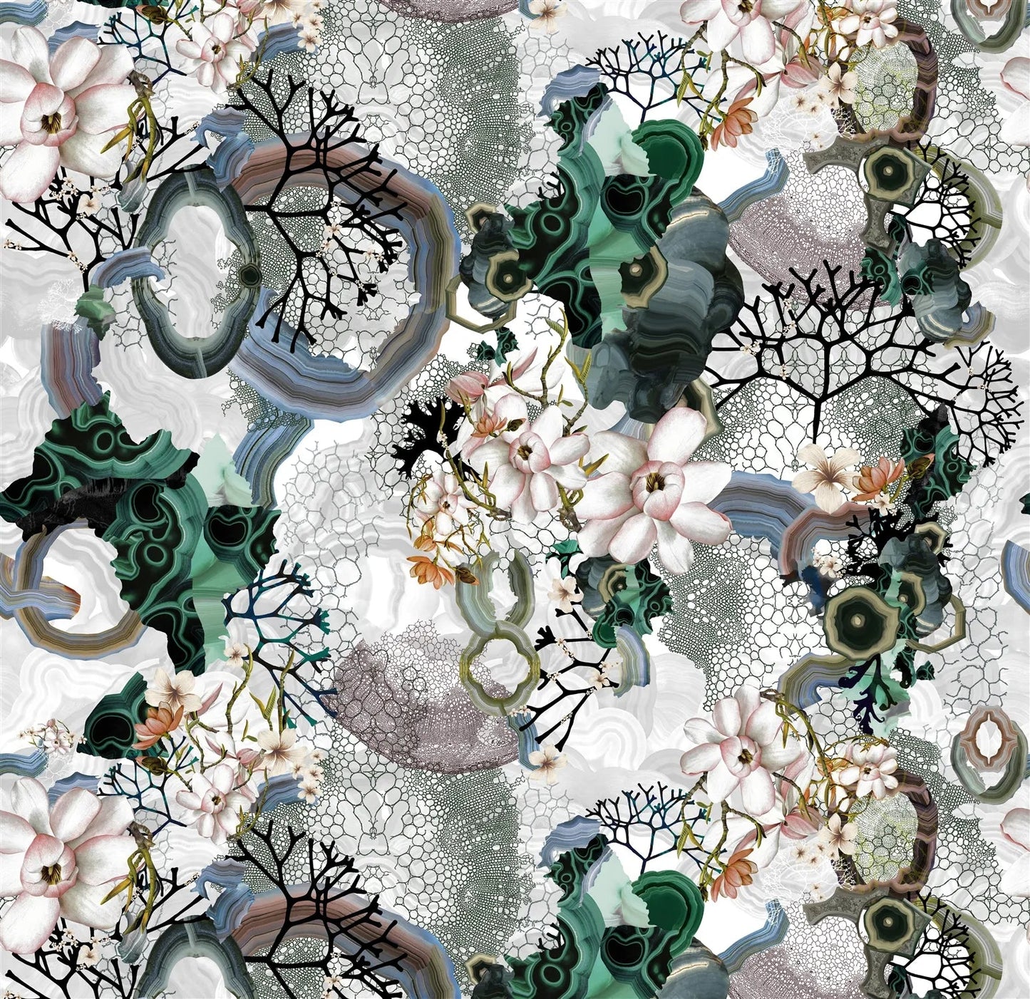 Algae Bloom Fabric - Pearl - Christian Lacroix - FCL7062/01 - Premier Wallcovering