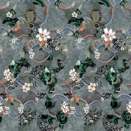 Algae Bloom Wallpaper - Graphite - Christian Lacroix - PCL7041/01 - Premier Wallcovering