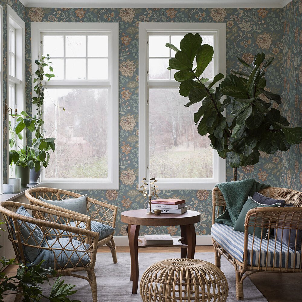 Alicia Wallpaper - Light Blue - Boråstapeter - 2005 - Premier Wallcovering