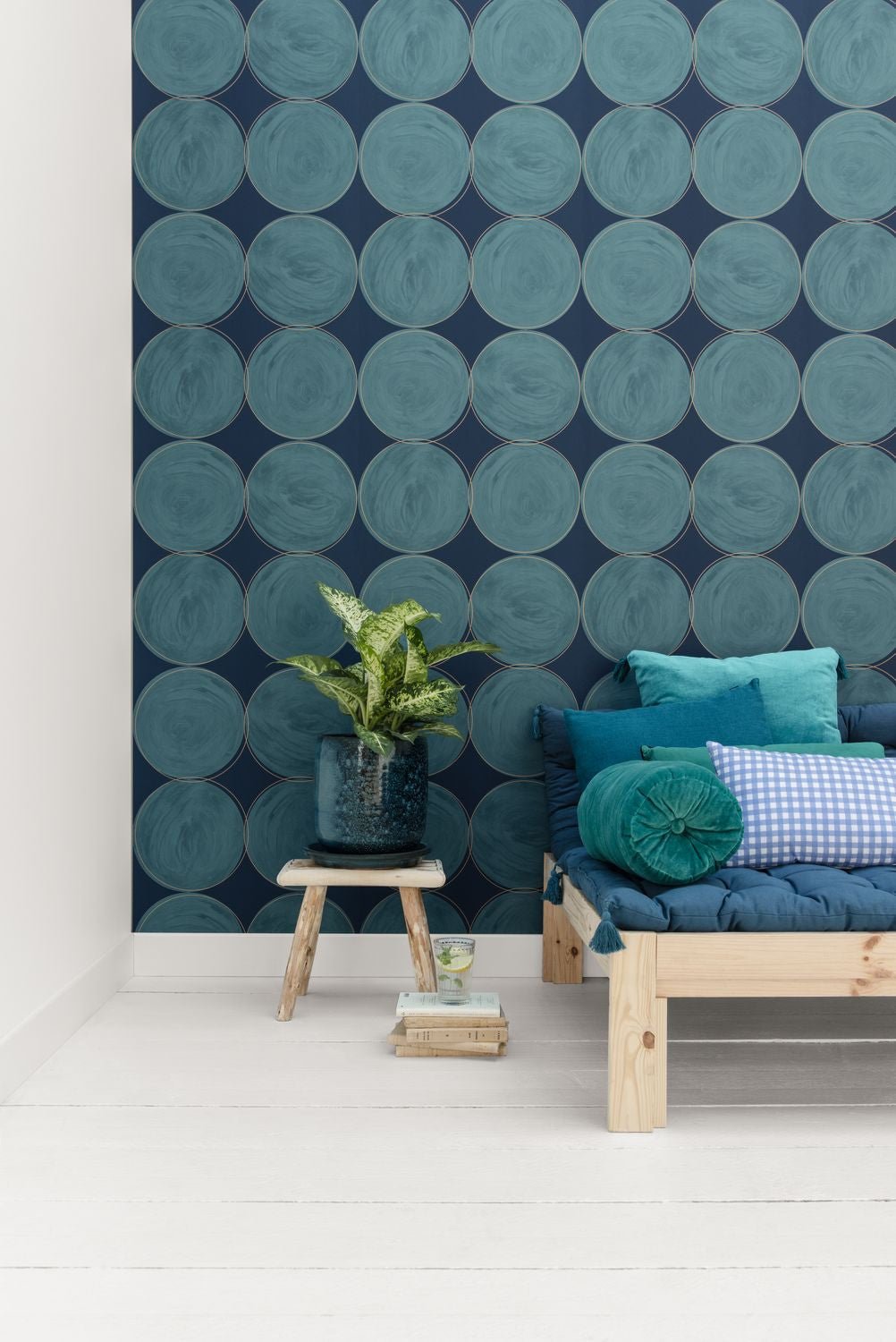 All Around Wallpaper - Bleu Canard - Caselio - 102886126 - Premier Wallcovering