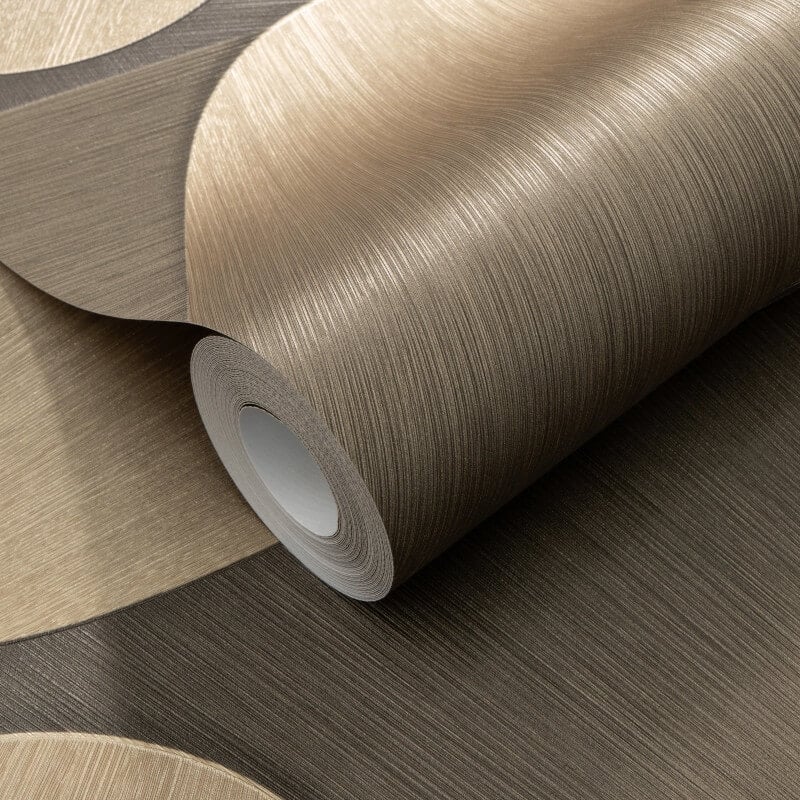Allure Retro Geometric Metallic Wallpaper - Dark Gold - Erismann - 10423 - 15 - Premier Wallcovering