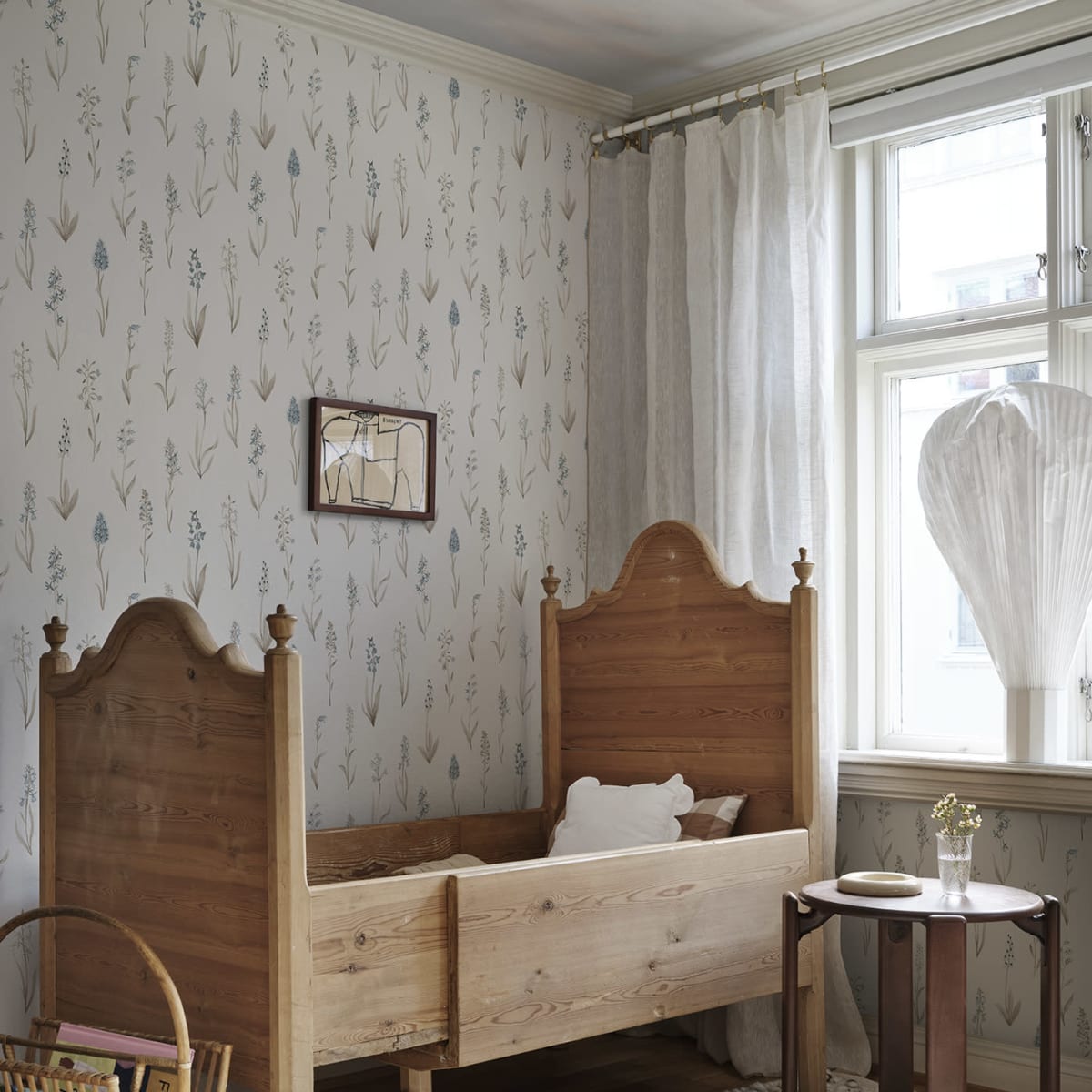 Alma Wallpaper - Misty Blue - Sandberg - S10336 - Premier Wallcovering