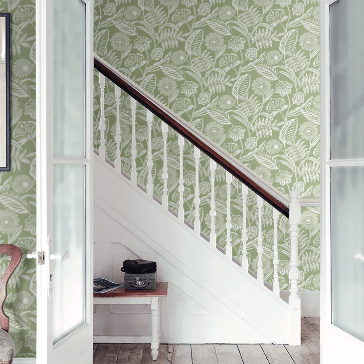 Alma Wallpaper - Green - A Street Prints - AN87530 - Premier Wallcovering