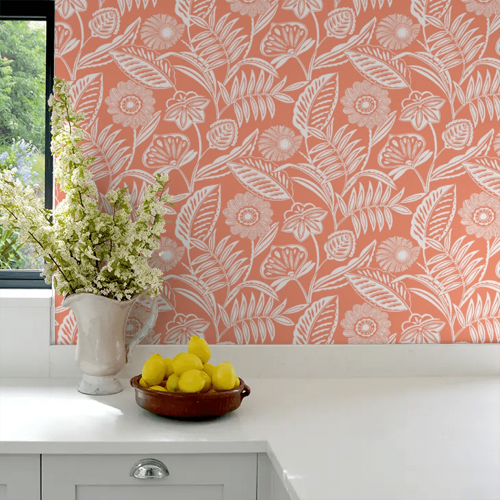 Alma Wallpaper - Coral - A Street Prints - AN87528 - Premier Wallcovering
