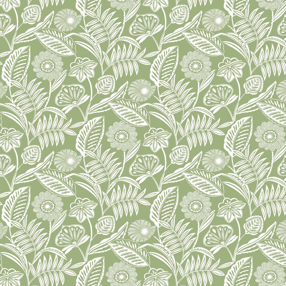 Alma Wallpaper - Green - A Street Prints - AN87530 - Premier Wallcovering