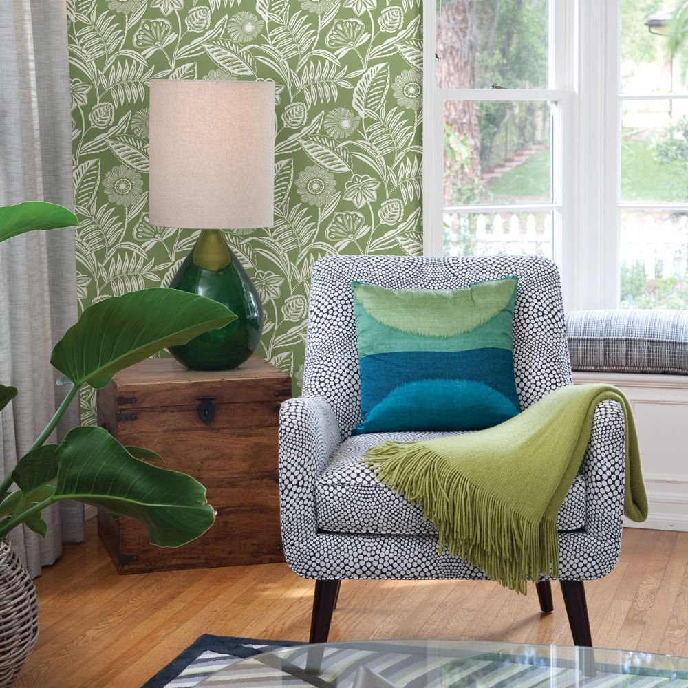 Alma Wallpaper - Green - A Street Prints - AN87530 - Premier Wallcovering