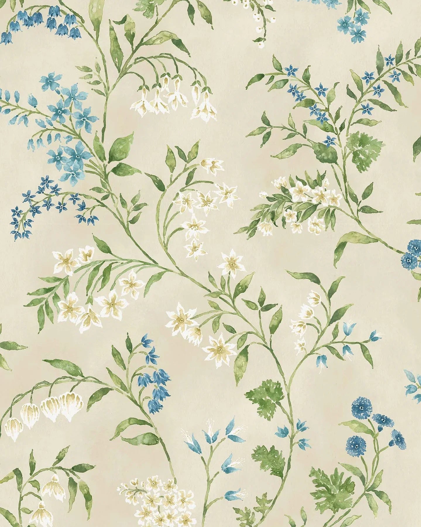 Almora Wallpaper - Blue/Green - Nina Campbell - NCW4491 - 04 - Premier Wallcovering
