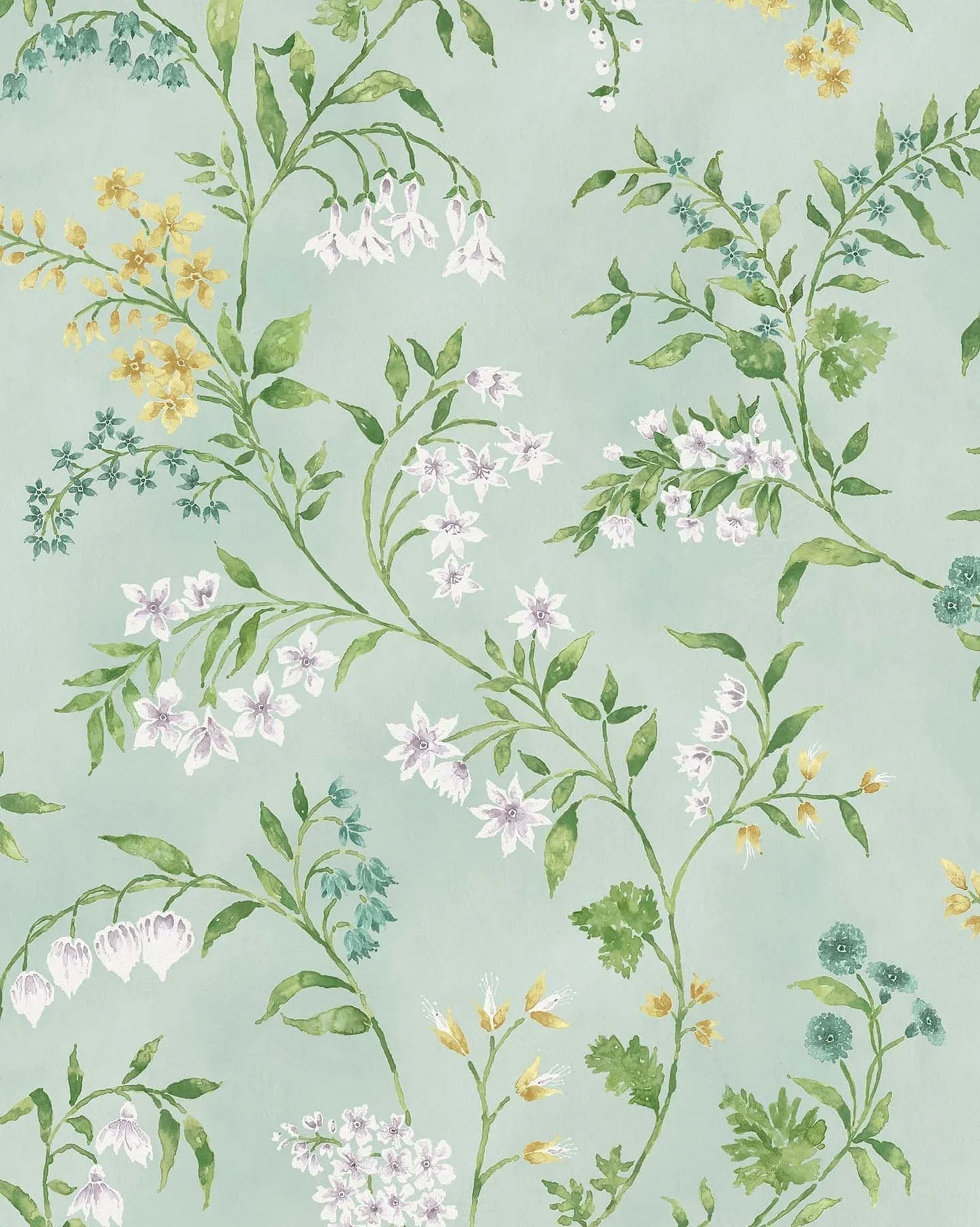 Almora Wallpaper - Aqua/ Yellow/ Green - Nina Campbell - NCW4491 - 05 - Premier Wallcovering