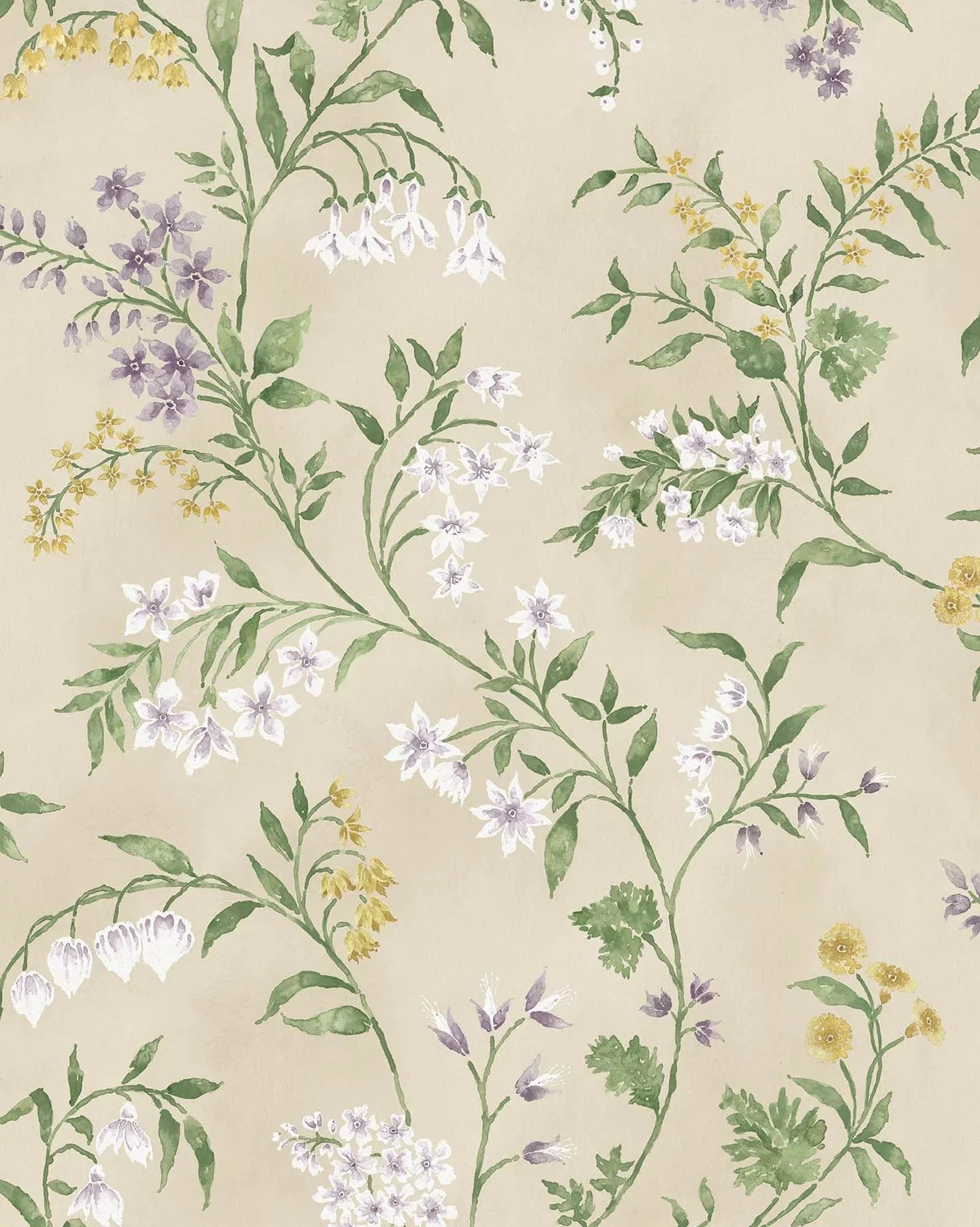 Almora Wallpaper - Lilac/Gold/Green - Nina Campbell - NCW4491 - 02 - Premier Wallcovering