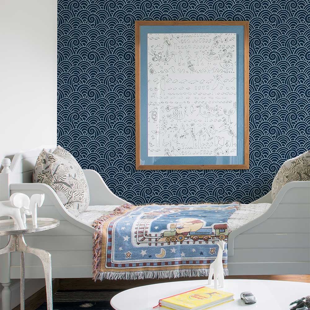 Alorah Wallpaper - Navy - A Street Prints - FD26305 - Premier Wallcovering