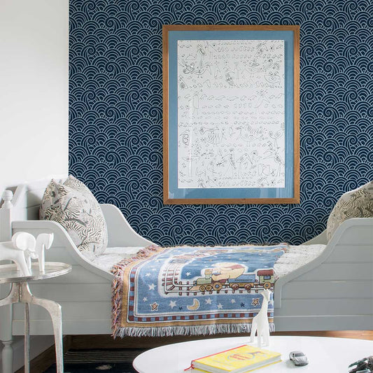 Alorah Wallpaper - Navy - A Street Prints - FD26305 - Premier Wallcovering
