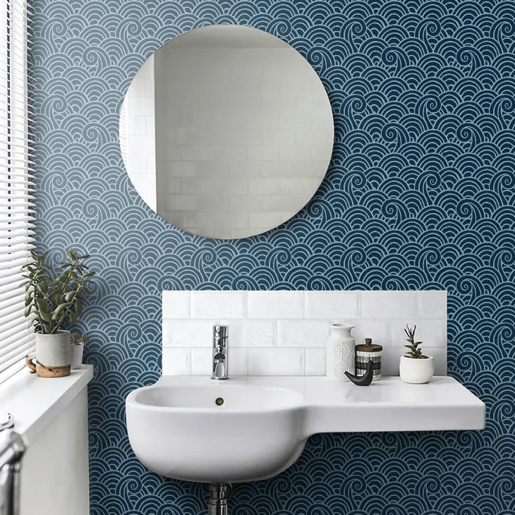 Alorah Wallpaper - Navy - A Street Prints - FD26305 - Premier Wallcovering