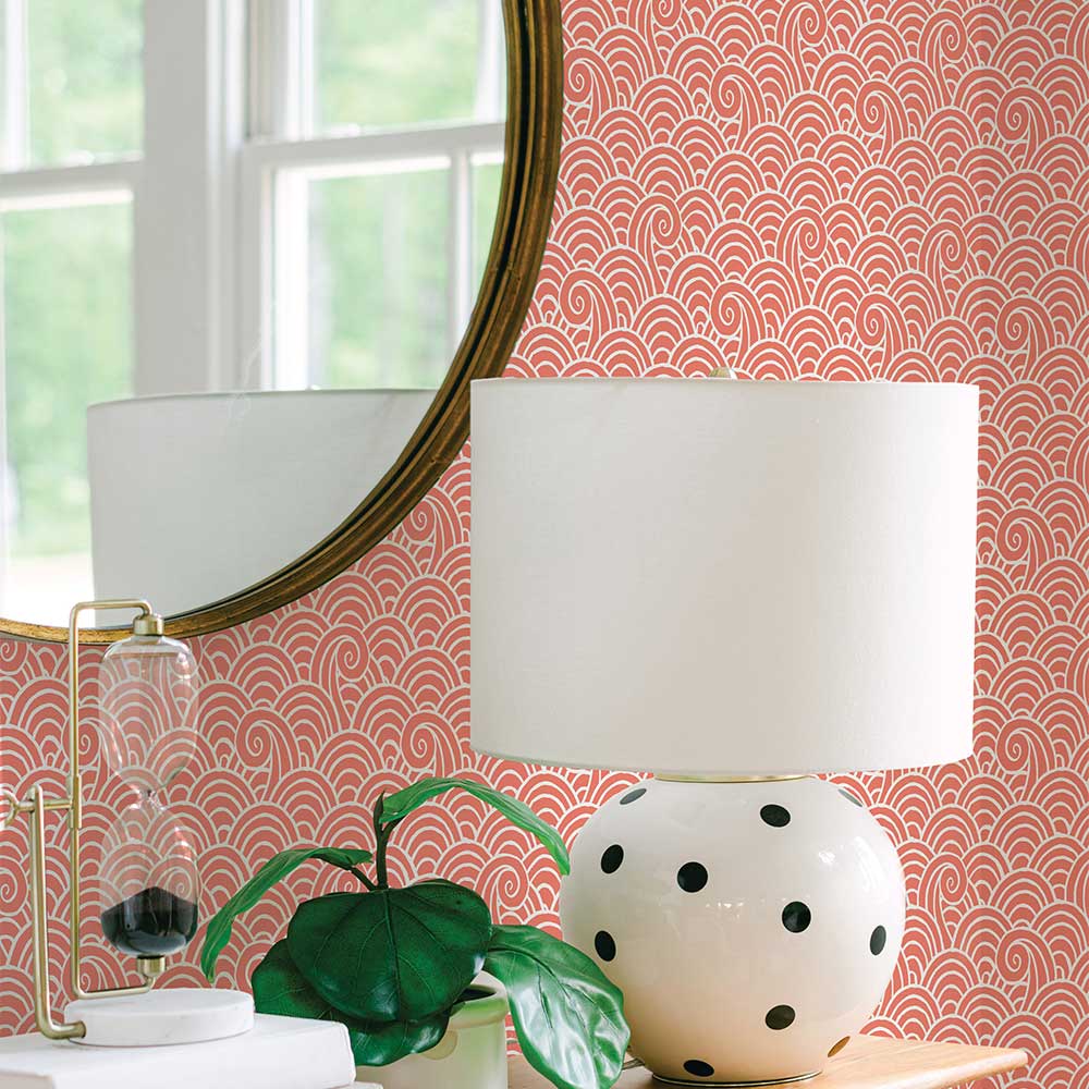 Alorah Wallpaper - Coral - A Street Prints - FD26306 - Premier Wallcovering