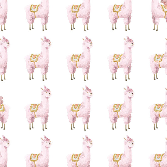 Alpaca Rebel Wallpaper - Pink - Rebel Walls - R18131 - Premier Wallcovering