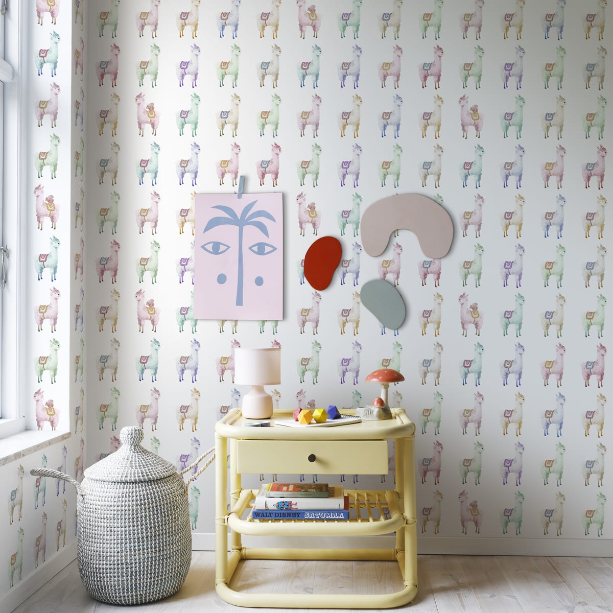 Alpaca Rebel Wallpaper - Rainbow - Rebel Walls - R18133 - Premier Wallcovering