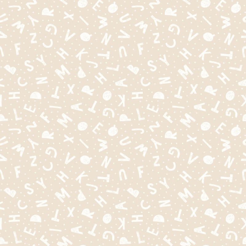 Alphabet Jumble Wallpaper - Linen - Hoopla Walls - HWA1279W - Premier Wallcovering