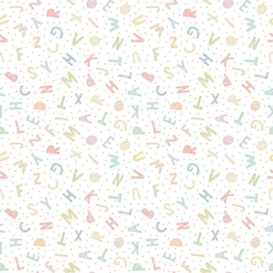 Alphabet Jumble Wallpaper - Soft Sorbet - Hoopla Walls - HWA1278W - Premier Wallcovering