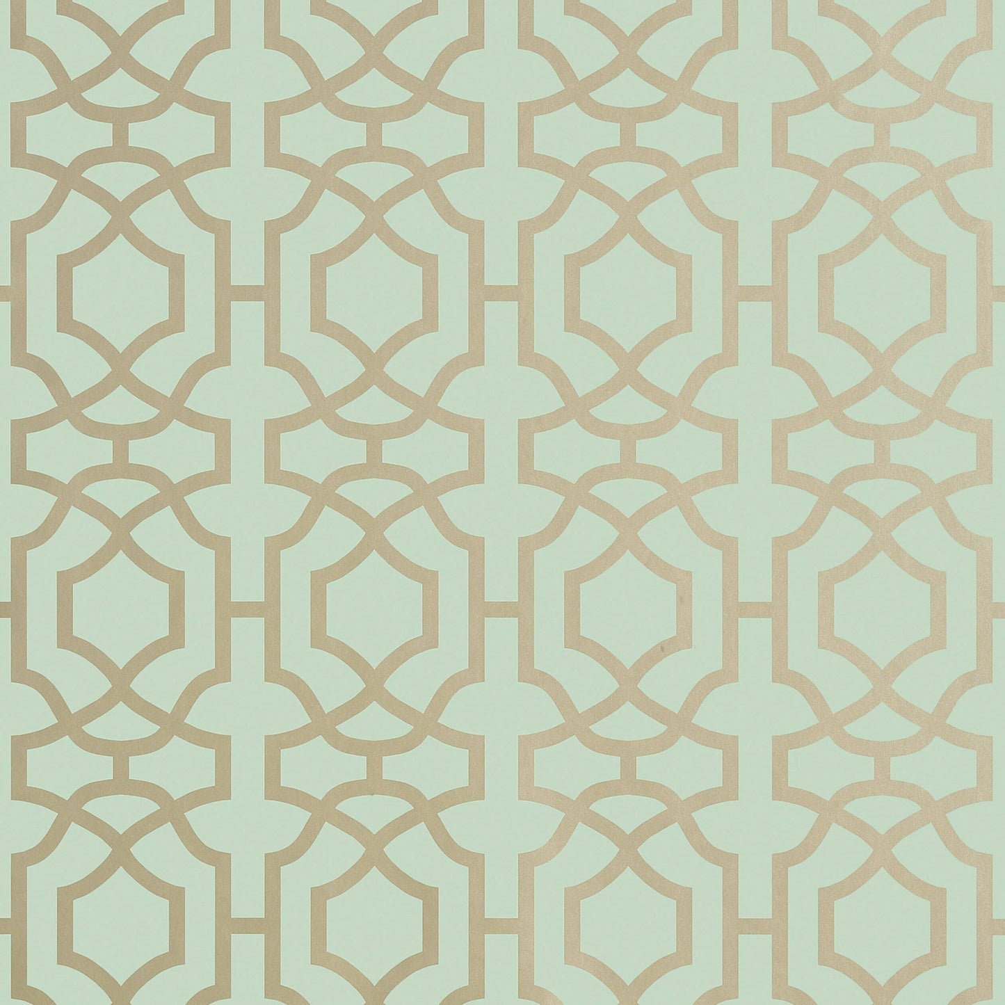 Alston Trellis Wallpaper - Metallic Gold on Seaglass - Thibaut - T13031 - Premier Wallcovering