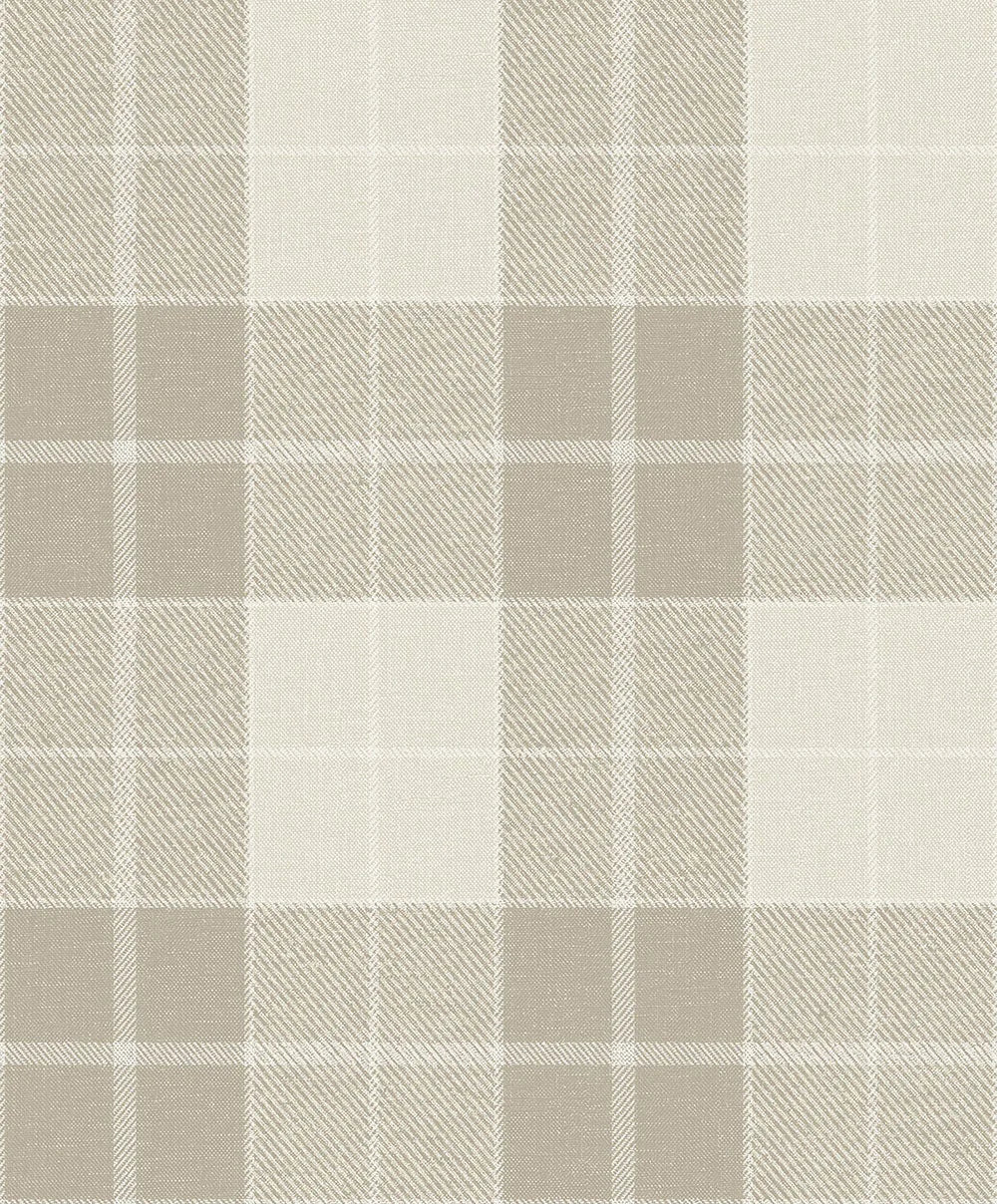 Altarinda Plaid Wallpaper - Creme Brulee - NextWall - NW58110 - Premier Wallcovering