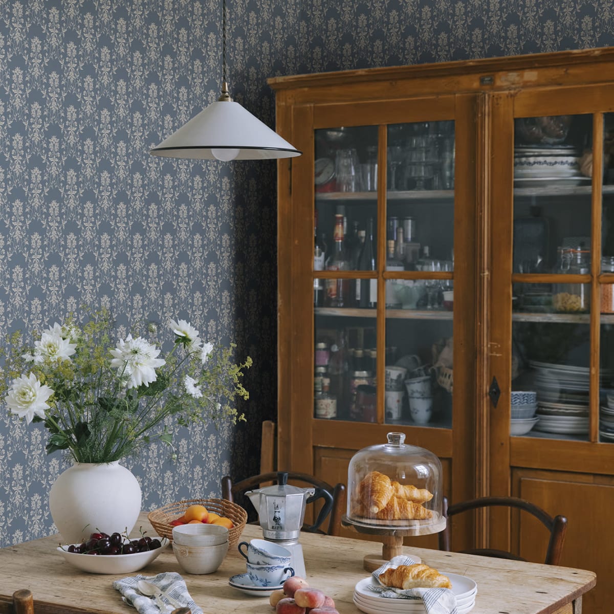 Alva Wallpaper - Indigo Blue - Sandberg - S10461 - Premier Wallcovering