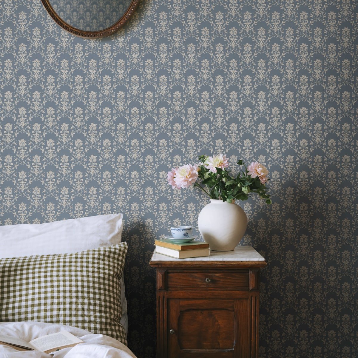 Alva Wallpaper - Indigo Blue - Sandberg - S10461 - Premier Wallcovering