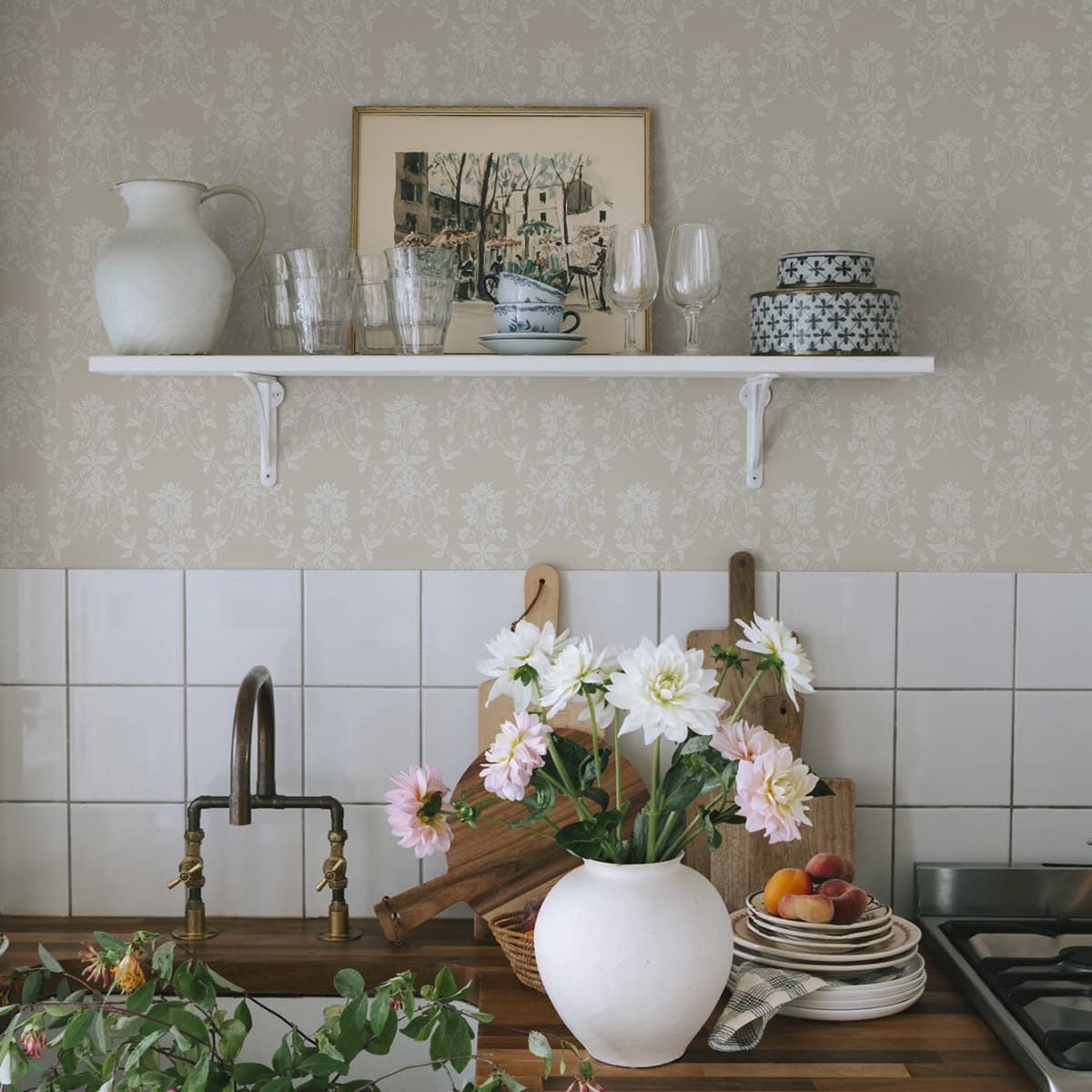 Alva Wallpaper - Beige - Sandberg - S10459 - Premier Wallcovering