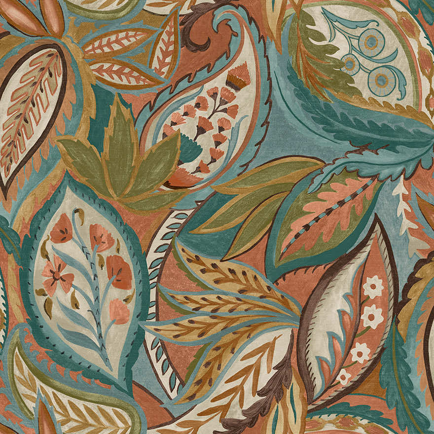 Amaira Wallpaper - Orange - Holden Décor - 91481 - Premier Wallcovering