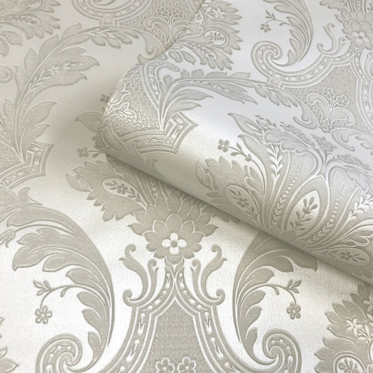 Amara Damask Wallpaper - Cream - Belgravia - 7369 - Premier Wallcovering