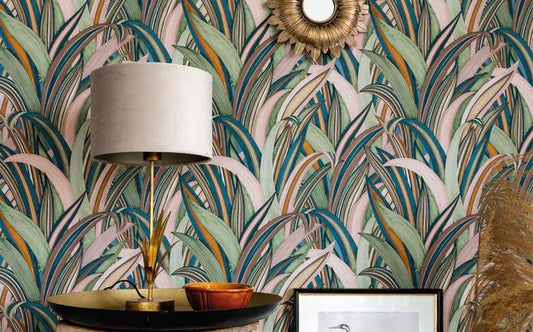 Amazing Wallpaper - Teal/Multi - Rasch - 541250 - Premier Wallcovering