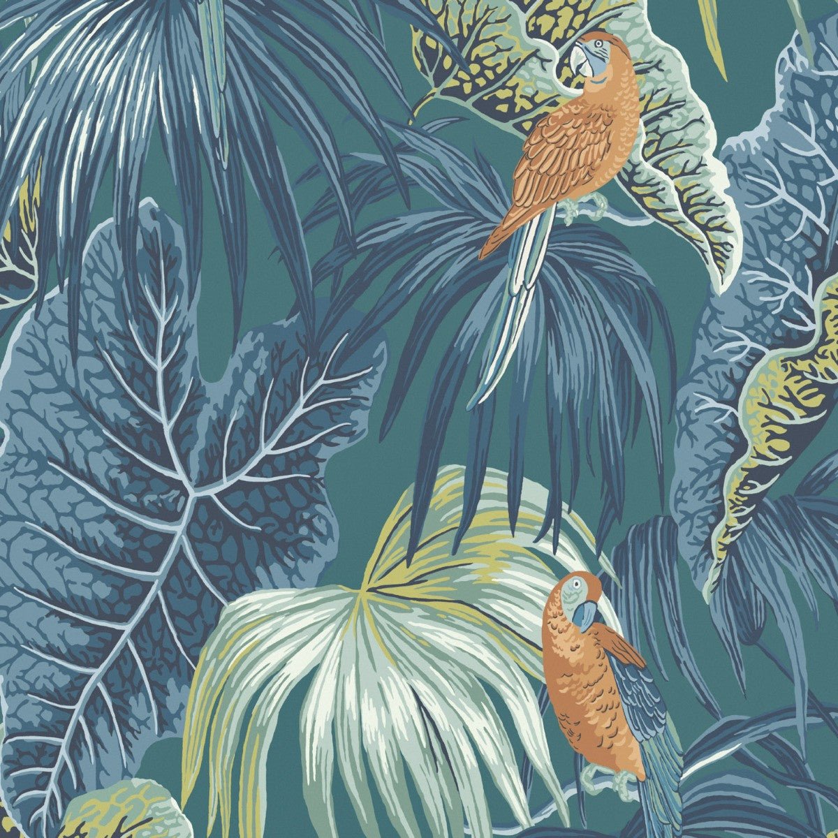 Amazon Wallpaper - Teal - Warner House - Premier Wallcovering