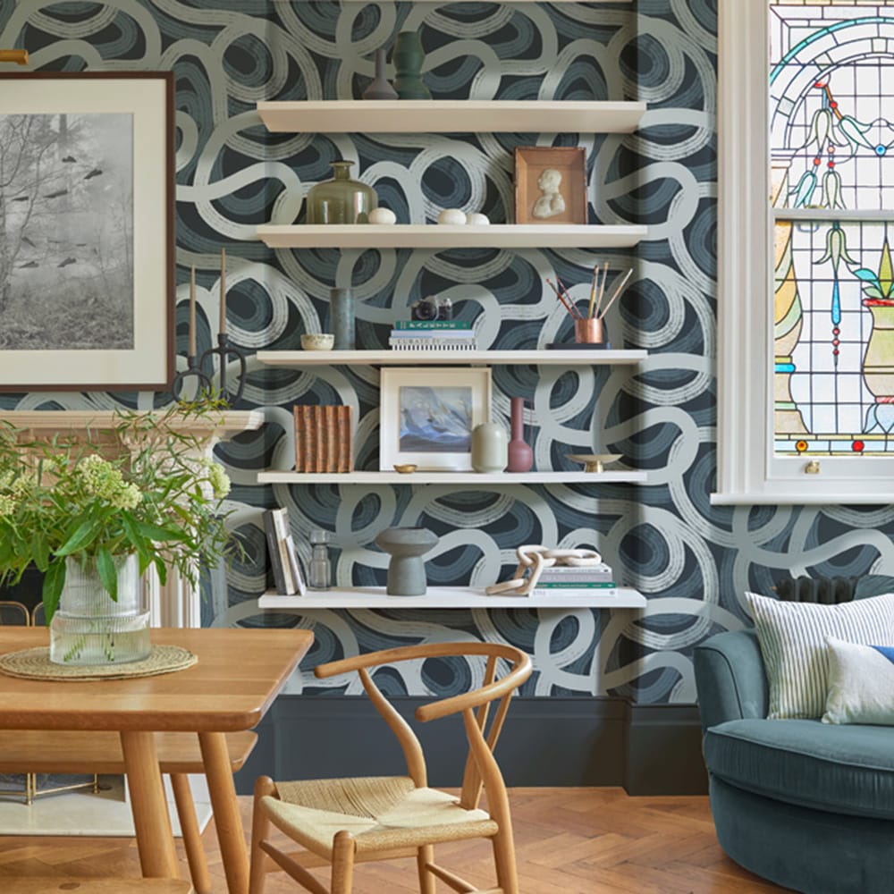 Ambire Wallpaper - Navy - Graham & Brown - 121460 - Premier Wallcovering