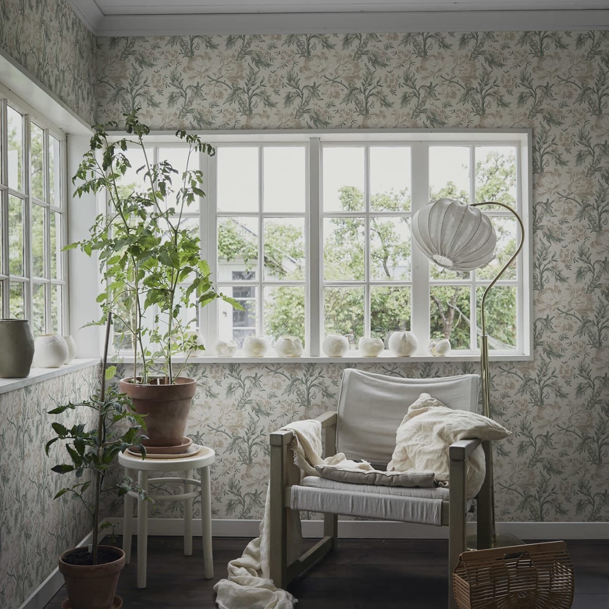 Amelia Wallpaper - Eggshell - Sandberg - S10252 - Premier Wallcovering