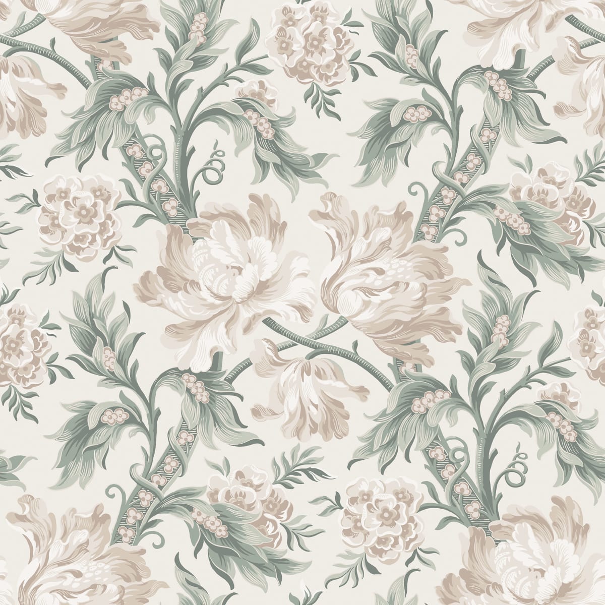 Amelia Wallpaper - Eggshell - Sandberg - S10252 - Premier Wallcovering