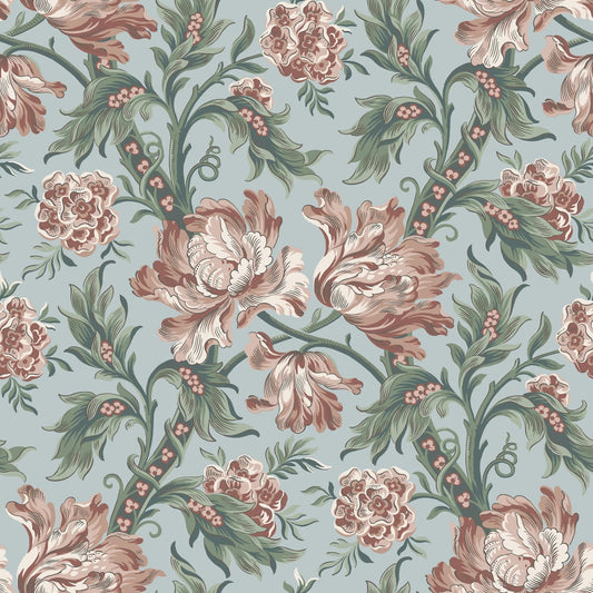 Amelia Wallpaper - Sky Blue - Sandberg - S10251 - Premier Wallcovering